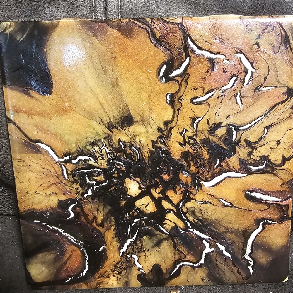 4.25" handpainted ceramic tile